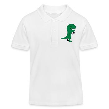 Funny Table Tennis Dinos - Kinder Organic Poloshirt Mini Sprinter von Stanley/Stella - Weiß - Vorne