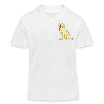 Golden Labrador Dogs & Puppys - Kids Organic Polo Shirt by Stanley/Stella - white - Front