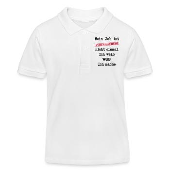 Mein Job ist STRENG GEHEIM - Kinder Organic Poloshirt Mini Sprinter von Stanley/Stella - Weiß - Vorne