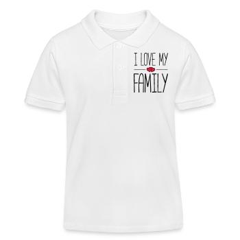 i love my family hearts - Kinder Organic Poloshirt Mini Sprinter von Stanley/Stella - Weiß - Vorne