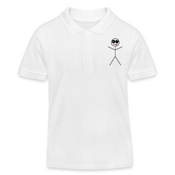 Funny stick figure / stickman - Kids Organic Polo Shirt by Stanley/Stella - white - Front