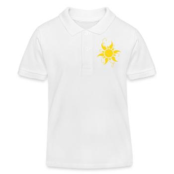 Soleil flamboyant jaune - Polo enfant bio Stanley/Stella - blanc - Devant