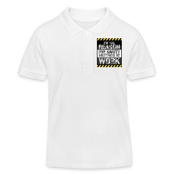 C’est drôle que je sois la raison des réunions de sécurité au travail - Polo enfant bio Stanley/Stella - blanc - Devant
