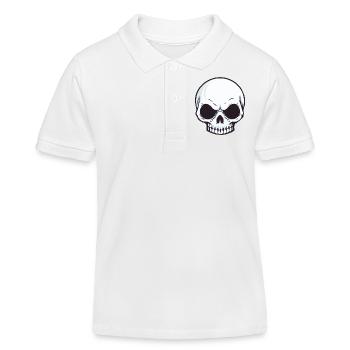 skull head - Kinder Organic Poloshirt Mini Sprinter von Stanley/Stella - Weiß - Vorne