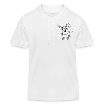 Drôle Chien Grand Os Bouche Bouche Faim Cool - Polo enfant bio Stanley/Stella - blanc - Devant