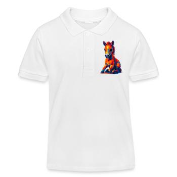 WPAP Polygon Kawaii Stil Tiere Baby Pferd Fohlen - Kinder Organic Poloshirt Mini Sprinter von Stanley/Stella - Weiß - Vorne