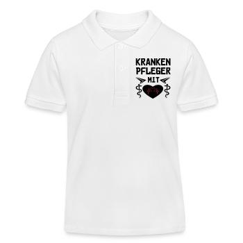 Krankenpfleger mit Herz Geschenk - Kinder Organic Poloshirt Mini Sprinter von Stanley/Stella - Weiß - Vorne