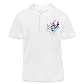 Cassette 3D – Mixtape rétro Perspective vintage - Polo enfant bio Stanley/Stella - blanc - Devant