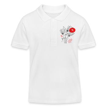 fleurs délicates en filigrane, Fleurs - Polo enfant bio Stanley/Stella - blanc - Devant