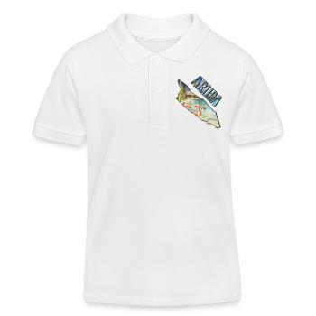 Aquarell Landkarte Aruba - Kinder Organic Poloshirt Mini Sprinter von Stanley/Stella - Weiß - Vorne