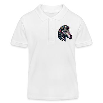Zebra - Kinder Organic Poloshirt Mini Sprinter von Stanley/Stella - Weiß - Vorne