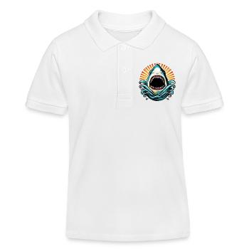 Requin - Polo enfant bio Stanley/Stella - blanc - Devant