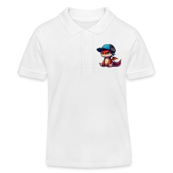 dragon hiphop - Polo enfant bio Stanley/Stella - blanc - Devant
