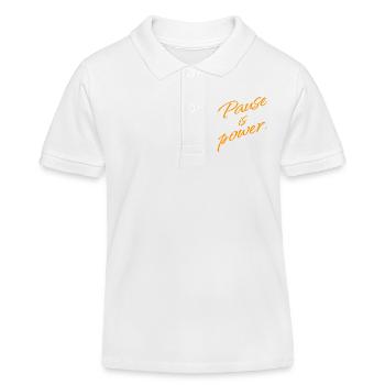 Pause is Power – Rest & Reset Statement - Kids Organic Polo Shirt by Stanley/Stella - white - Front