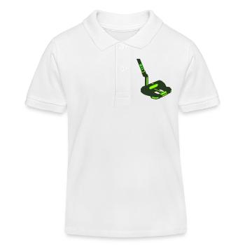 Golf Putter Schlaeger Icon - Kinder Organic Poloshirt Mini Sprinter von Stanley/Stella - Weiß - Vorne