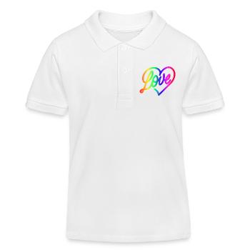 Amour AMOUR amour Coeur Arc-en-ciel - Polo enfant bio Stanley/Stella - blanc - Devant