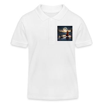 Moonlight Sonata for Solo Cello by The Coffee Bean - Kids Organic Polo Shirt by Stanley/Stella - white - Front