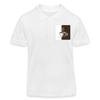 L’heure du café - Polo enfant bio Stanley/Stella - blanc - Devant