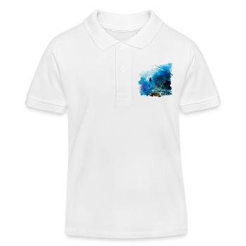 Weightless gliding while diving - Kids Organic Polo Shirt by Stanley/Stella - white - Front