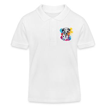 Dalmatian / Dog / Animal / Pet / Barking - Kids Organic Polo Shirt by Stanley/Stella - white - Front