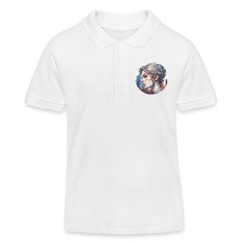 Frau / Lady / blond / hübsch / Feminin / weiblich - Kinder Organic Poloshirt Mini Sprinter von Stanley/Stella - Weiß - Vorne