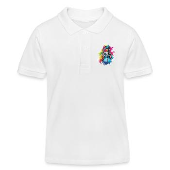 Snowboarder / Wintersport / Piste / Schnee / Alpen - Kinder Organic Poloshirt Mini Sprinter von Stanley/Stella - Weiß - Vorne
