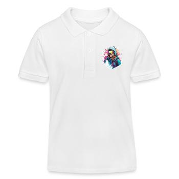 Snowboarder / Wintersport / Piste / Schnee / Alpen - Kinder Organic Poloshirt Mini Sprinter von Stanley/Stella - Weiß - Vorne