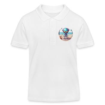Alien / Außerirdisch / Ovni / Zone 51 / Tout / Mars - Polo enfant bio Stanley/Stella - blanc - Devant