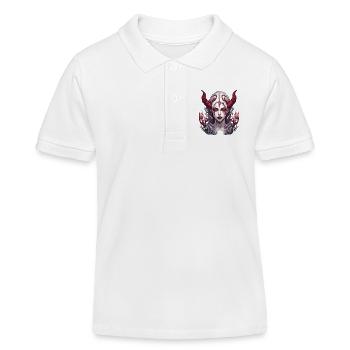 femme diabolique / sang / gothique / heavy metal - Polo enfant bio Stanley/Stella - blanc - Devant
