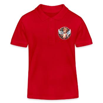 Cupidon / Amour / Flèche / Coeur / Saint Valentin - Polo enfant bio Stanley/Stella - rouge - Devant