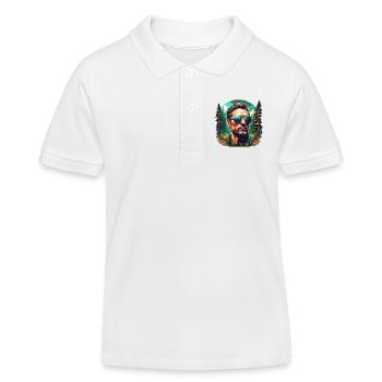 Sunglasses / Man / Forest / Portrait / Guy - Kids Organic Polo Shirt by Stanley/Stella - white - Front