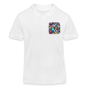 Skull / Skull / Skeleton / Gothic / Tattoo - Kids Organic Polo Shirt by Stanley/Stella - white - Front