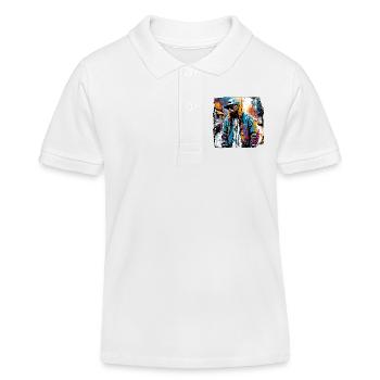 Rapper / Hip Hop / Song / cool / Reime / Beat - Kinder Organic Poloshirt Mini Sprinter von Stanley/Stella - Weiß - Vorne