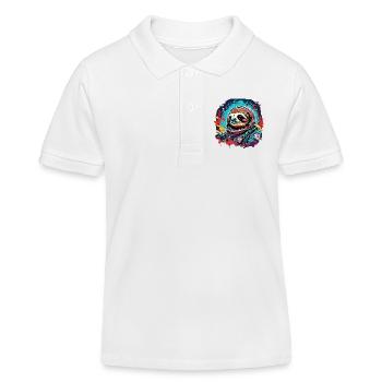 Astronaut / Space / Animal / Sloth / Spaceship - Kids Organic Polo Shirt by Stanley/Stella - white - Front