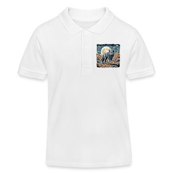 Wolf / Pack / Forest / Wild / Wildlife / Howl - Kids Organic Polo Shirt by Stanley/Stella - white - Front