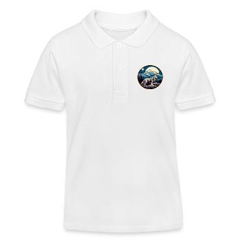 Wolf / Pack / Forest / Wild / Wildlife / Howl - Kids Organic Polo Shirt by Stanley/Stella - white - Front