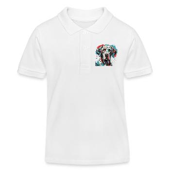 Dalmatian / Dog / Animal / Pet / Barking - Kids Organic Polo Shirt by Stanley/Stella - white - Front