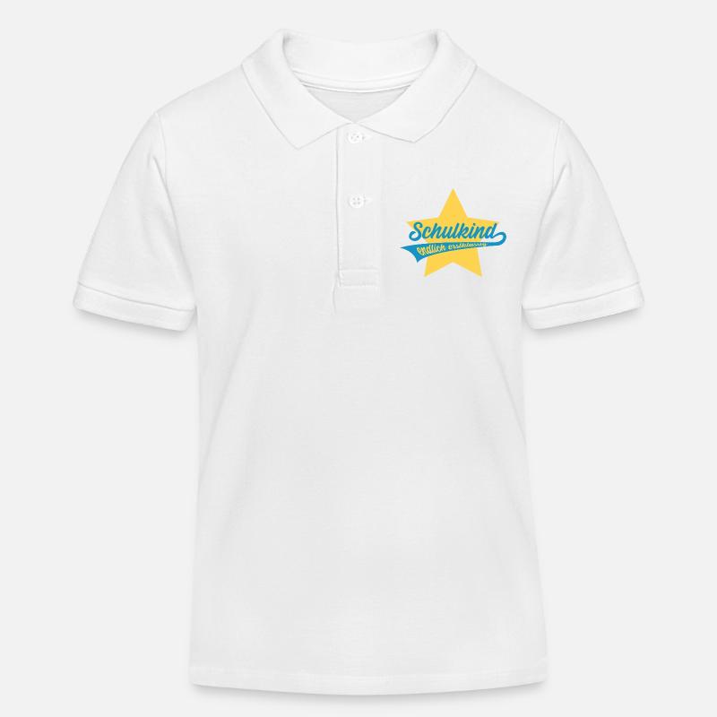 SCHULKIND ENDLICH ERSTKLASSIG EINSCHULUNG - Kinder Organic Poloshirt Mini Sprinter von Stanley/Stella - Weiß