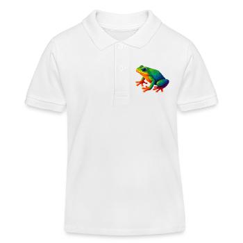 WPAP Style Animals - Tree Frog - Kids Organic Polo Shirt by Stanley/Stella - white - Front