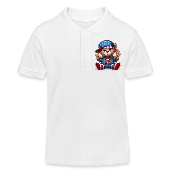Ourson Cool - Polo enfant bio Stanley/Stella - blanc - Devant
