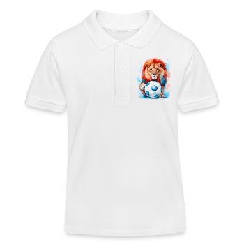Lion Football Coloré République tchèque Animal Design Print - Polo enfant bio Stanley/Stella - blanc - Devant