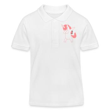 Dab Dancing Einhorn Dabbing Unicorn Tanz Kind - Kids Organic Polo Shirt by Stanley/Stella - white - Front