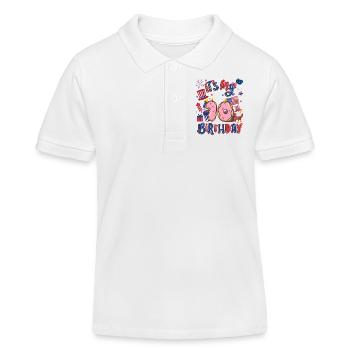 Es Ist Mein 10 Geburtstag Eagle 4. Juli - Kinder Organic Poloshirt Mini Sprinter von Stanley/Stella - Weiß - Vorne