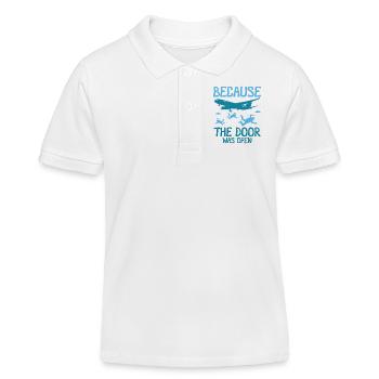 Because The Door Was Open Skydiving - Kinder Organic Poloshirt Mini Sprinter von Stanley/Stella - Weiß - Vorne