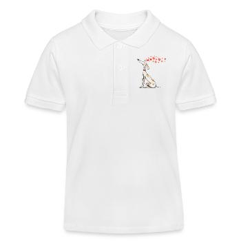 Hund Hundeliebe Valentinstag Podenco Hundebesitzer - Kinder Organic Poloshirt Mini Sprinter von Stanley/Stella - Weiß - Vorne