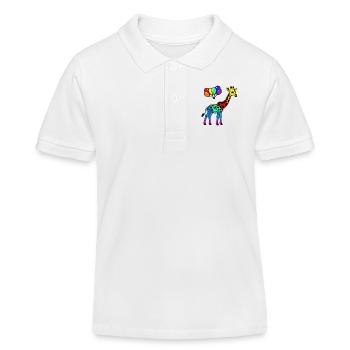 LGBT Gay Pride Giraffe Giraffen Luftballons - Kinder Organic Poloshirt Mini Sprinter von Stanley/Stella - Weiß - Vorne