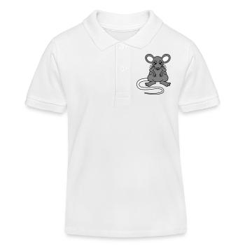 Mouse looks angry angry frustrated angry aggressive - Kids Organic Polo Shirt by Stanley/Stella - white - Front