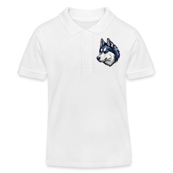 Cooler Husky mit bösem Blick - Kinder Organic Poloshirt Mini Sprinter von Stanley/Stella - Weiß - Vorne