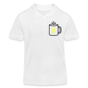 Énergie Bombardée de tasses à café - Polo enfant bio Stanley/Stella - blanc - Devant