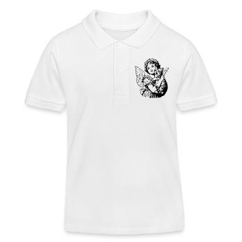 Ange avec chat – Illustration vintage de chérubin - Polo enfant bio Stanley/Stella - blanc - Devant